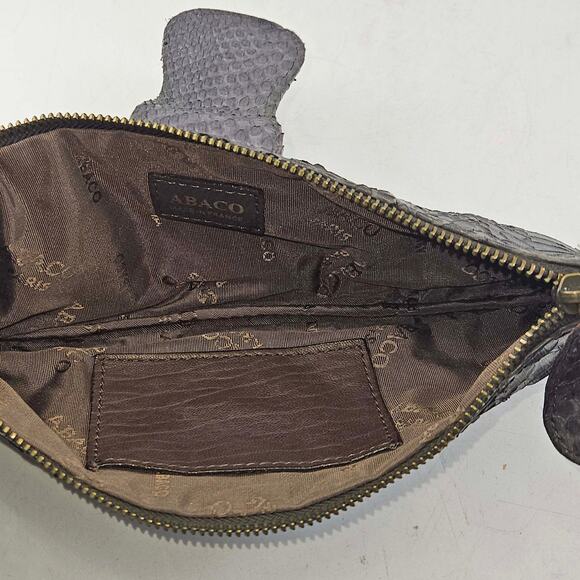 Abaco Paris python snake skin Small Leather Handbag clutch wrist bag Purse - Picture 6 of 6